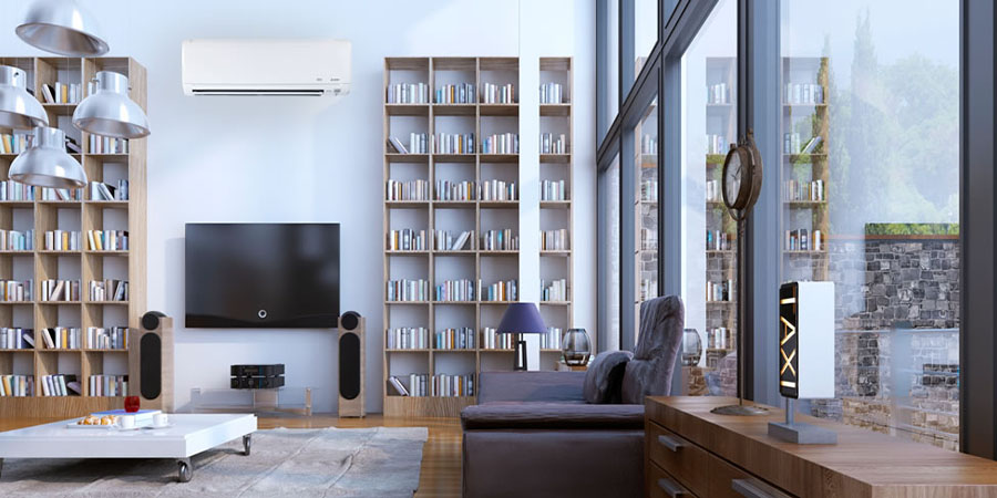 ductless ac unit on wall of home